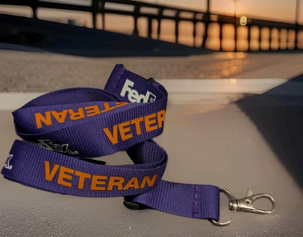 FedEx Express VETERANS Lanyard Neck Strap Necklace ID Card Badge Holder